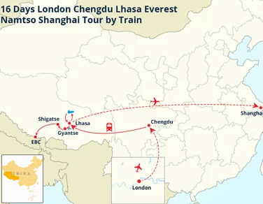 16 Days London Chengdu Lhasa Everest Namtso Shanghai Tour by Train
