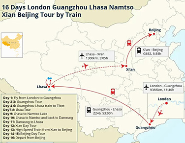 16 Days London Guangzhou Lhasa Namtso Xian Beijing Tour with Tibet Train Experience