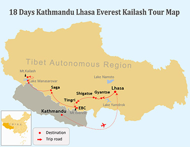 18 Days Kathmandu Lhasa Kailash Pilgrimage Tour by Flight