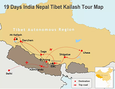 19 Days Discover the Mystery of Holy Mt.Kailash from India and Nepal