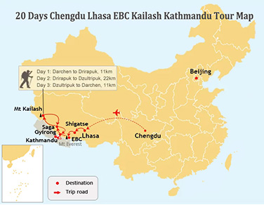 19-Day Chengdu, Lhasa, Shigatse, EBC, Kailash and Kathmandu Tour