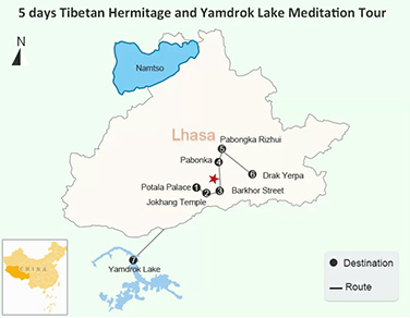 5 Days Tibetan Hermitage and Yamdrok Lake Meditation Tour