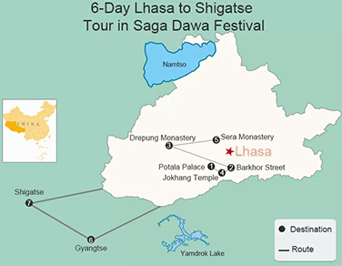 6-Day Lhasa to Shigatse Tour in Saga Dawa Festival