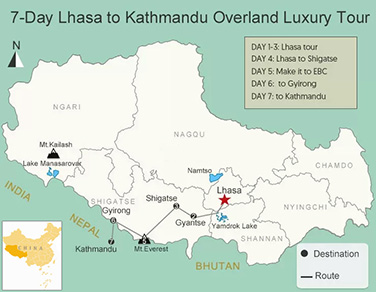 7-Day Lhasa to Kathmandu Overland Luxury Tour