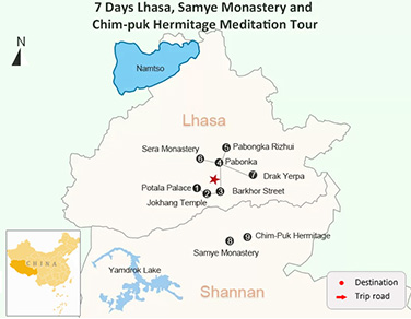 7 Days Lhasa, Samye Monastery and Chim-puk Hermitage Meditation Tour