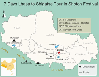 7 Days Lhasa to Shigatse Tour in Shoton Festival