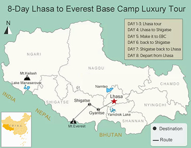8-Day Lhasa to Everest Base Camp Luxury Tour