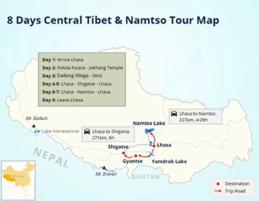 8 Days  Central Tibet and Namtso Small Group Tour