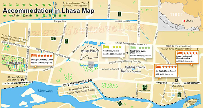 map of lhasa accommodation