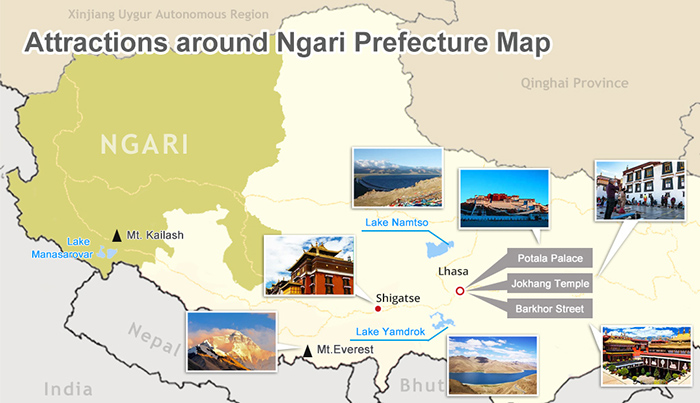 map of attraction around ngari