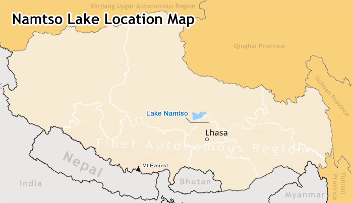 map of namtso lake location