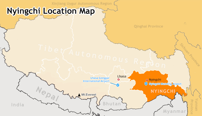 map of nyingchi prefecture location