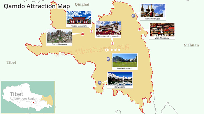 Qamdo Tourist Attraction Map