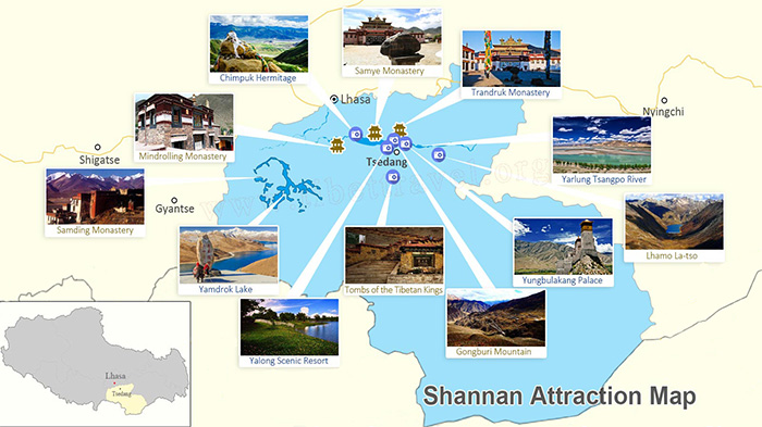 Shannan Tourist Attraction Map