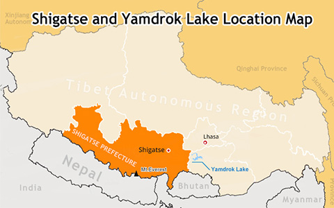 Shigatse and Yamdrok Lake Maps