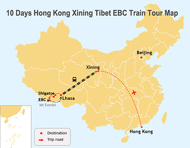 10 Days Tibet Everest Base Camp Tour from Hong Kong by Train