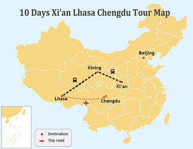 10 Days Xian Lhasa Chengdu Train Tour
