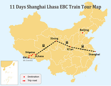 11 Days Lhasa to EBC Overland Tour from Shanghai by Train