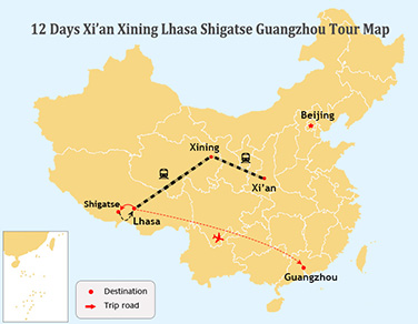 12 Days Xian Lhasa Shigatse Guangzhou Train Tour