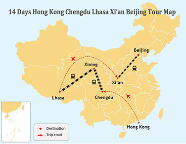 14 Days Hong Kong Chengdu Lhasa Xian Beijing Tour