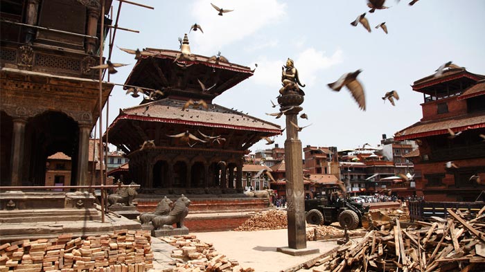 Durbar Square in Patan city suffered severe damage.