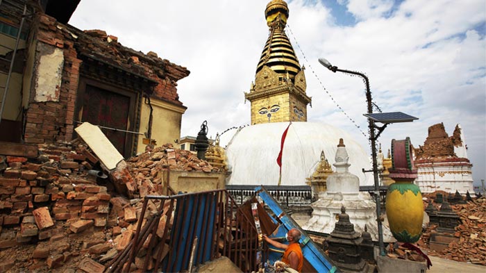 Swayambhunath was hit hard by the earthquake