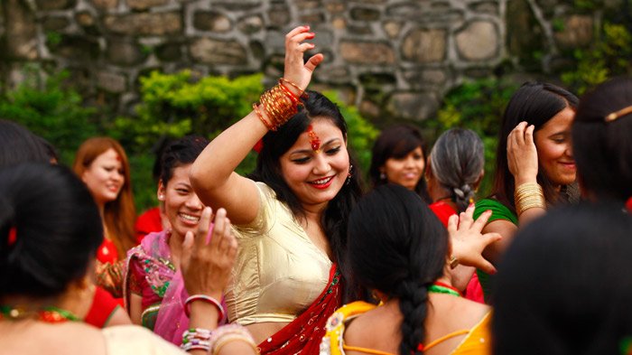 Dancing for Hartalika Teej Festival