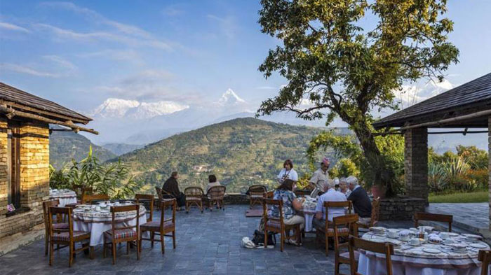 Enjoying the dining at a teahouse during the Poon Hill Trek