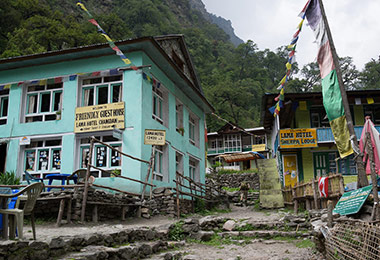 Lama hotel on the trail of Langtang Valley Trek 