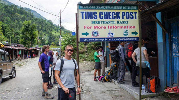 Waiting to get trekking permit in Nepal