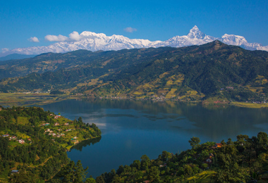 Reflection of the Annapurna Range on Phewa Lake