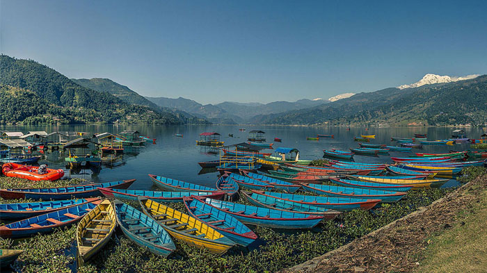Phewa Lake, the biggest lake in the Pokhara