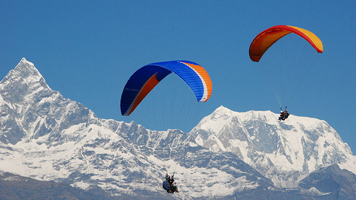 Pokhara is the center of paragliding in Nepal