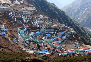 Namche Bazaar is one of the main stops on the trail up to Everest Base Camp.