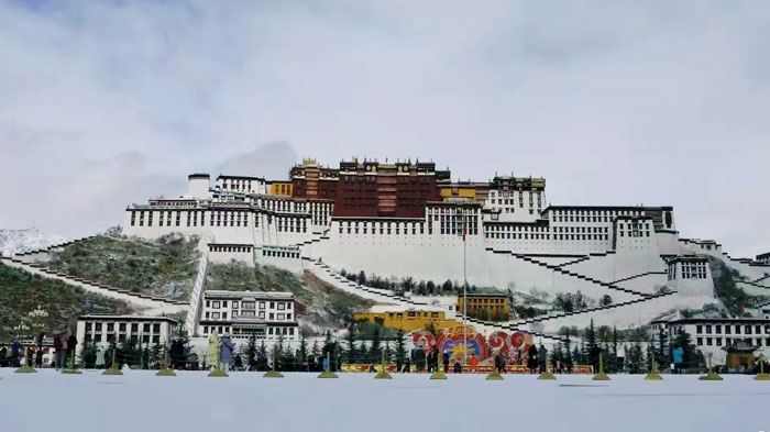 The Potala Palace in Winter Snow