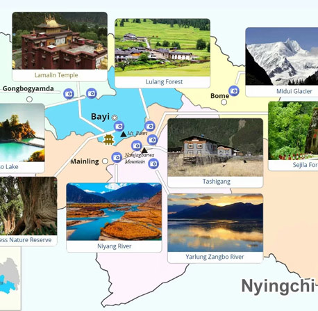 nyingchi-attraction-map