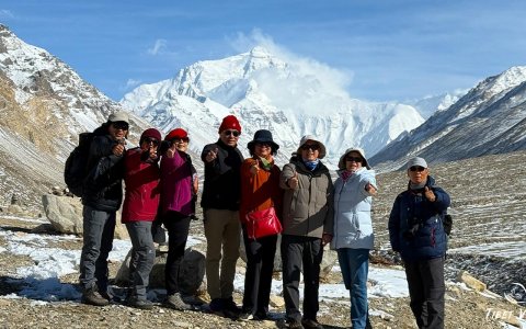 Traveler photo: We took photos at the foot of Mount Everest to commemorate this wonderful time. (April 2025)