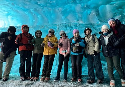 Traveler photo: Group photo at Laigu Glacier. Laigu Glacier is the largest glacier in Tibet. (April 2025)