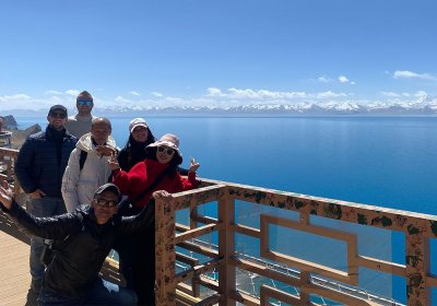 Traveler photo: We admired the azure blue Namtso Lake from the observation deck. (April 2025)