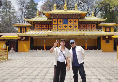 Traveler photo: Our beloved guests explore Norbulingka palace, the most popular park favored by local Tibetans. (April 2026)	