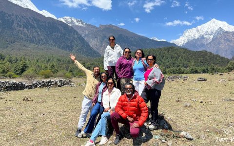 Traveler photo: Group photo in Gyirong. We had a great time in beautiful Gyirong. (April 2025)