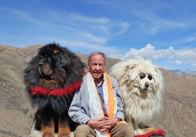 Traveler photo: Taking pictures with the Tibetan Mastiff on the way from Lhasa to Shigatse is one of the great highlights of the journey. (April 2026)	