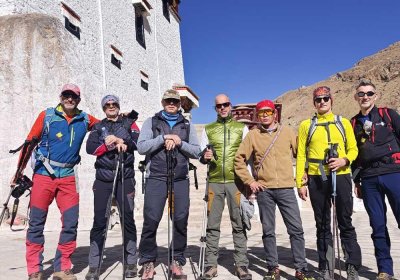 Traveler photo: Group photo of travelers before start the trekking in Tibet. (April 2025)