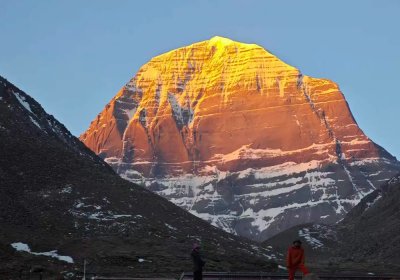 Traveler photo: Sunset casts a golden glow over the summit of Mount Kailash, the holiest mountian in Tibet. (August 2026)	