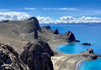 Traveler photo: Stunning view of Lake Namtso from the north bank, featuring the sacred Elephant Gate. (August 2025)