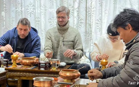 Traveler photo: Inside a cultural experience center in Lhasa, TibetVista offers interactive activities like thangka painting and Tibetan incense making. (December 2025)