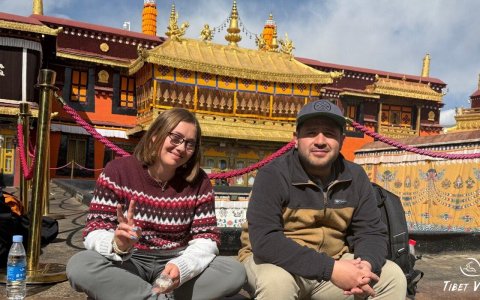 Traveler photo: Group photo at the second floor of Jokhang temple, the spiritual heart of Tibet. (February 2026)	