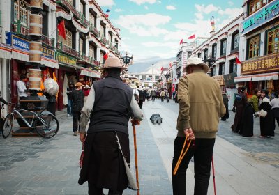 Traveler photo: Local Tibetan pilgrims kora around the Barkhor street. (July 2026)	