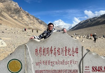 Traveler photo: Standing at Everest Base Camp, letting Everest witness our pride. (July 2025)