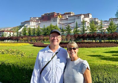 Traveler photo: Before Potala Palace, sunlight gilds happiness with golden edges. (July 2025)